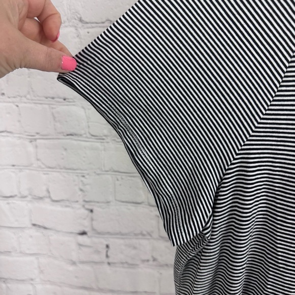 Chico’s Black and White Striped Short Sleeve T-Shirt Size 3 (XL) - Picture 4 of 6